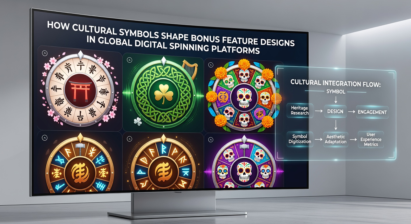 Close-up view of bonus round interfaces featuring lotus symbols and rune patterns activating multipliers on spinning platforms
