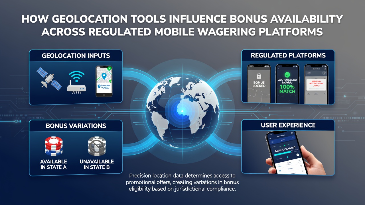 Mobile device showing location verification screen during bonus claim