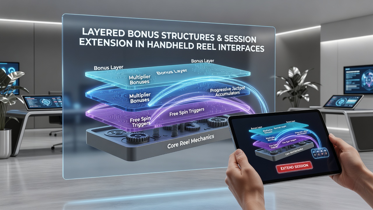 Close-up view of a mobile reel game showing multiple bonus layers active simultaneously with progress indicators